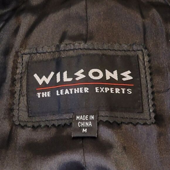 Vintage Wilson Black Leather Lined Full-Zip Jacket Size M - Picture 6 of 7
